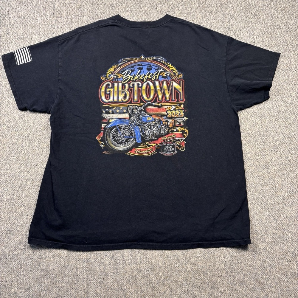 2023 Gibtown Bike Fest T-Shirt Mens XL Black Motorcycle Gibsonton Florida